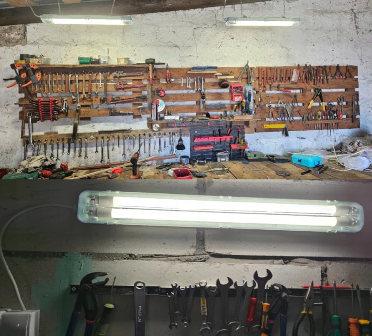 2X Oprawa Hermetyczna LED 60cm Lampa + Świetlówki Tuby Do Warsztatu Garażu