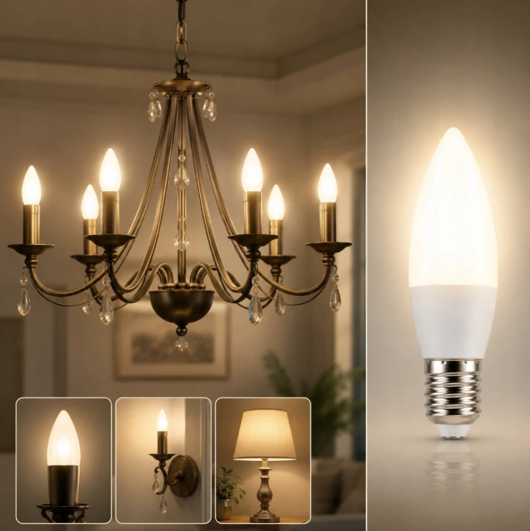 Żarówka LED E27 7W = 60W ŚWIECZKA C37 Barwa Neutralna 4000K Energooszczędna