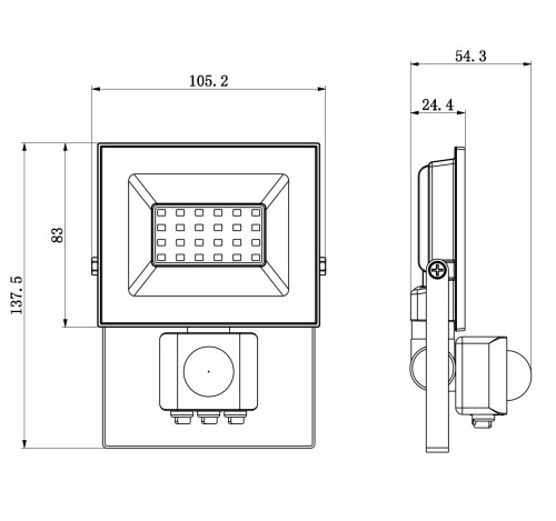 Naświetlacz LED 20W Halogen z CZUJNIK RUCHU Zmierzchu 1800lm 4000K Czujka