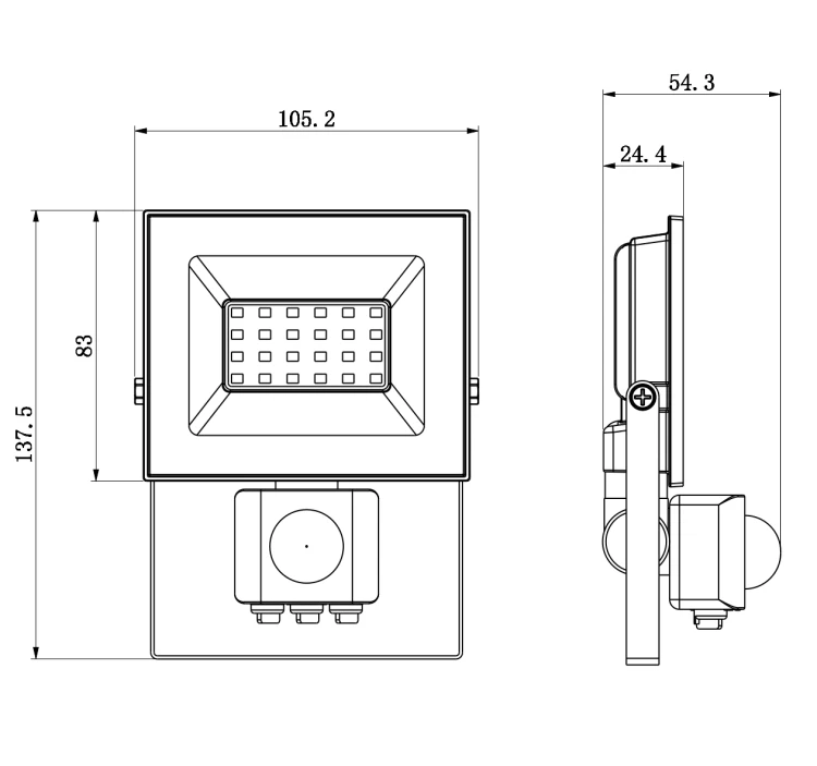 Naświetlacz LED 20W Halogen z CZUJNIK RUCHU Zmierzchu 1800lm 4000K Czujka