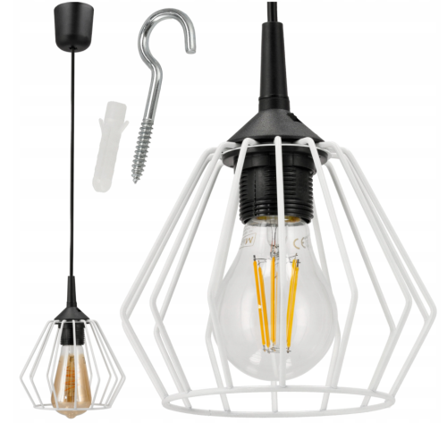 LAMPA WISZĄCA SUFITOWA ŻYRANDOL LED E27 REGULOWANA 0-100cm ALUMINIOWY KLOSZ