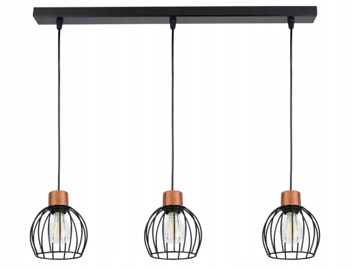 LAMPA WISZĄCA SUFITOWA REGULOWANA KULA DRUCIANA 3X
