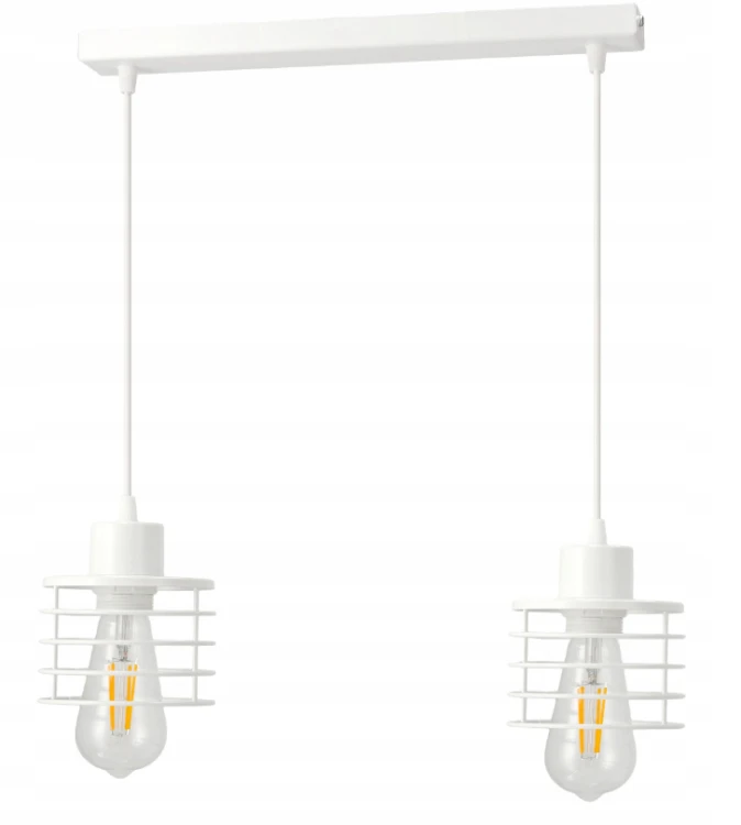 Lampa Wisząca Sufitowa Regulowana SPRĘŻYNA BIAŁA