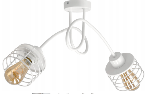 ŻYRANDOL LAMPA SUFITOWA LED SPRĘŻYNA BIAŁA E27