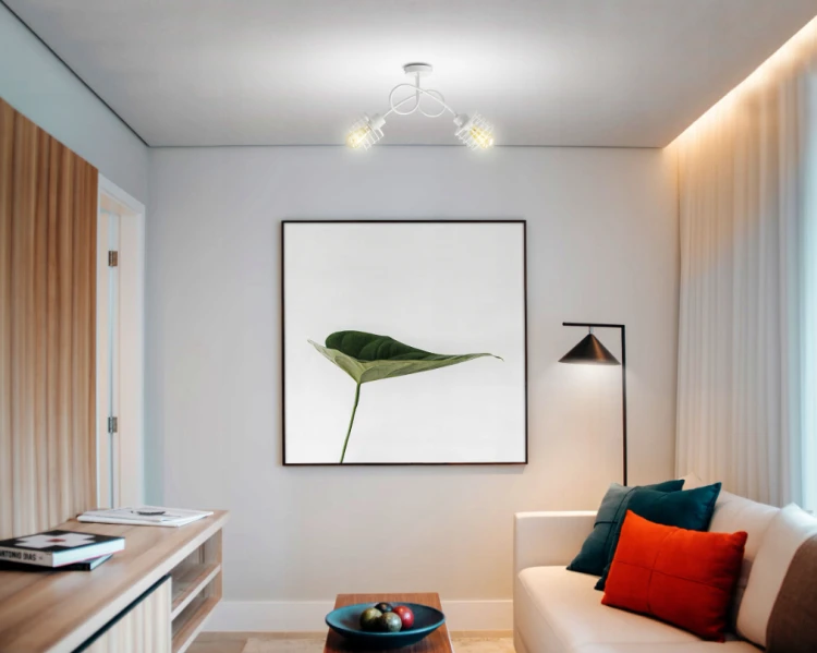 ŻYRANDOL LAMPA SUFITOWA LED SPRĘŻYNA BIAŁA E27