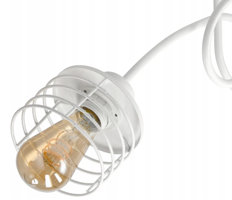 ŻYRANDOL LAMPA SUFITOWA LED SPRĘŻYNA BIAŁA E27