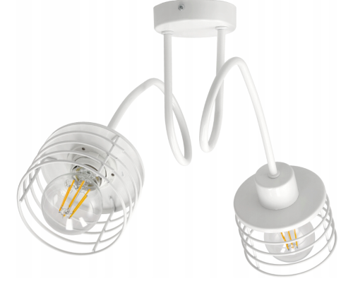 ŻYRANDOL LAMPA SUFITOWA LED SPRĘŻYNA BIAŁA E27