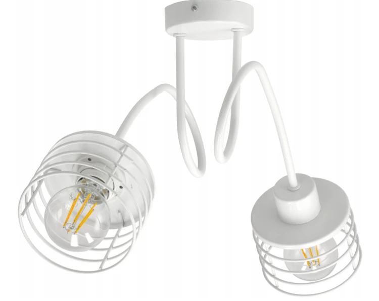 ŻYRANDOL LAMPA SUFITOWA LED SPRĘŻYNA BIAŁA E27