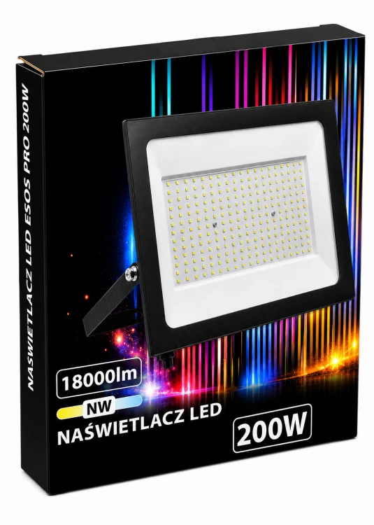 Halogen Reflektor 200W 18000lm Lampa Robocza Naświetlacz Wodoodporny 4000k