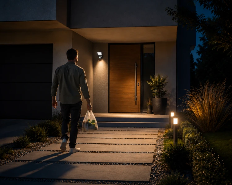 Naświetlacz LED 20W Halogen z CZUJNIK RUCHU Zmierzchu 1800lm 4000K Czujka