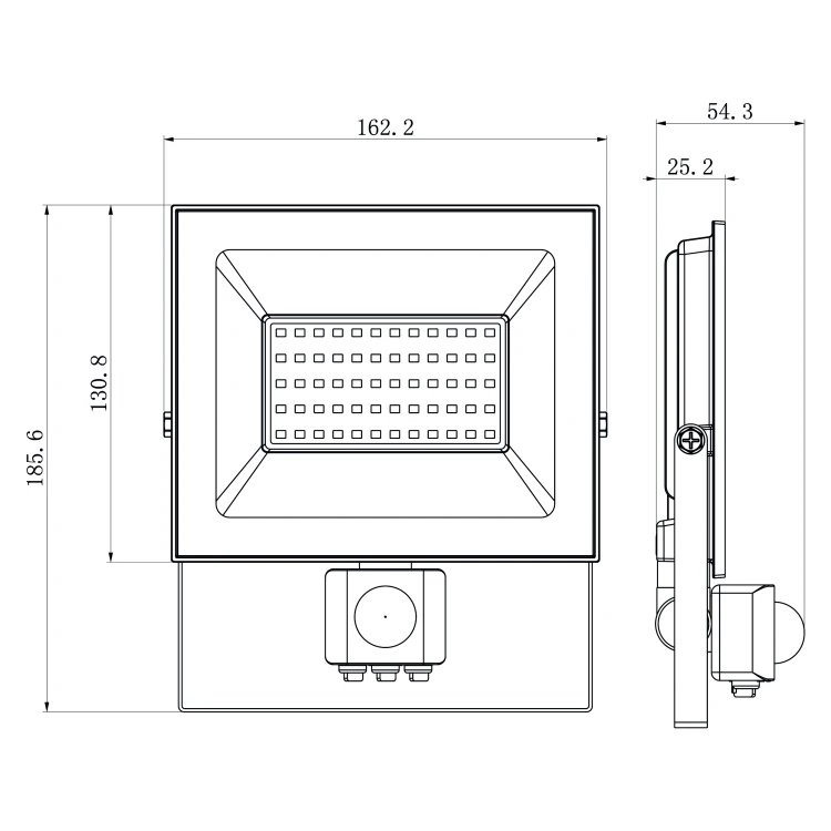 Naświetlacz LED 50W Halogen z CZUJNIK RUCHU Zmierzchu 4500lm 4000K Czujka