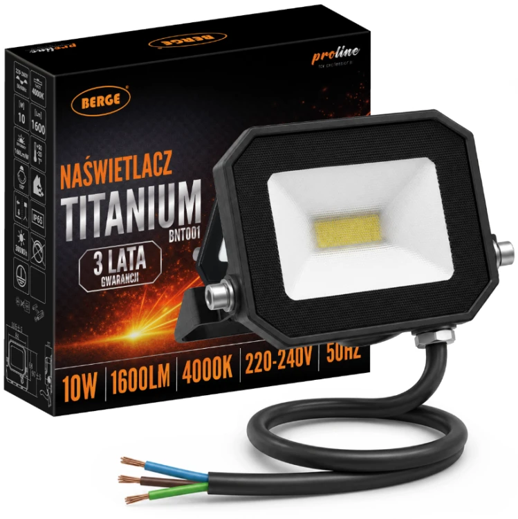 HALOGEN NAŚWIETLACZ LAMPA LED 10W 1600lm IP65 ZEWNĘTRZNY 4000K NEUTRALNY