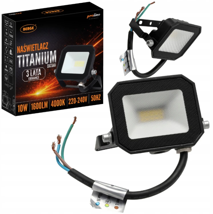 HALOGEN NAŚWIETLACZ LAMPA LED 10W 1600lm IP65 ZEWNĘTRZNY 4000K NEUTRALNY