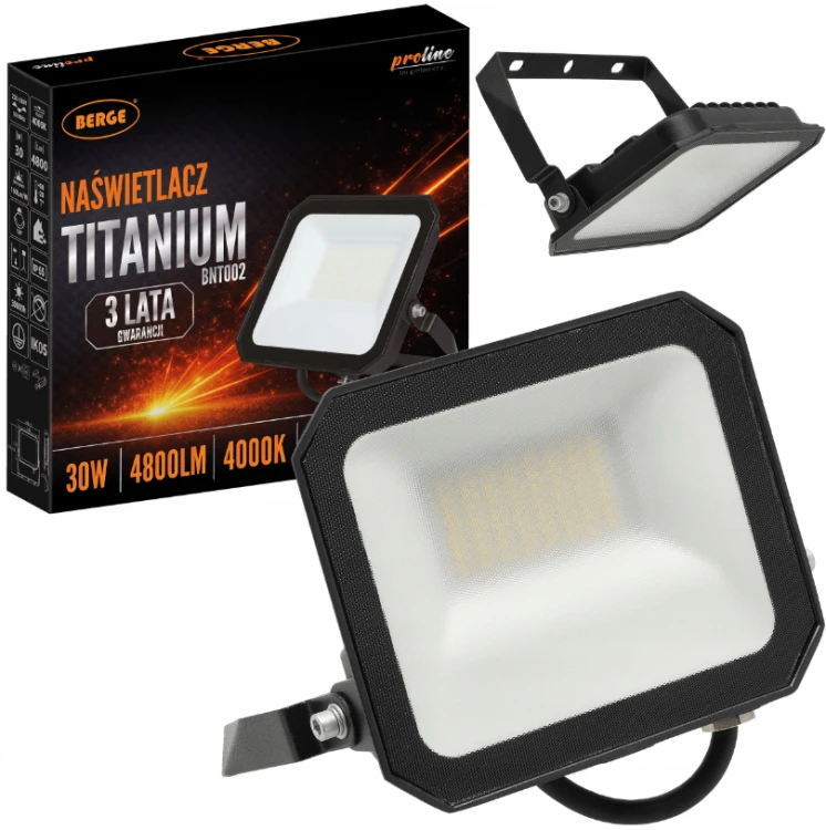 HALOGEN NAŚWIETLACZ LAMPA LED 30W 4800lm IP65 ZEWNĘTRZNY 4000K NEUTRALNY