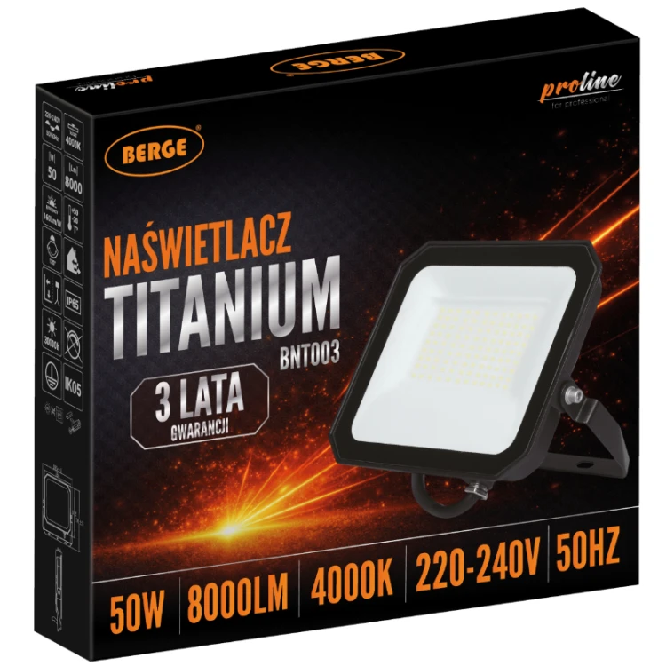 HALOGEN NAŚWIETLACZ LAMPA LED 50W 8000lm IP65 ZEWNĘTRZNY 4000K NEUTRALNY