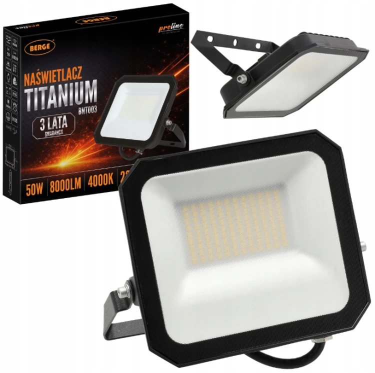 HALOGEN NAŚWIETLACZ LAMPA LED 50W 8000lm IP65 ZEWNĘTRZNY 4000K NEUTRALNY