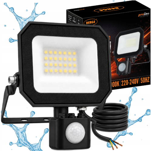 Naświetlacz LED z Czujnikiem Halogen Reflektor 10W 4000K 1100lm IP65 Czujka