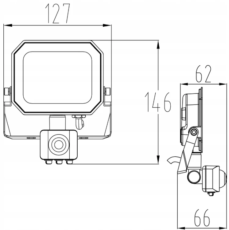 Naświetlacz LED z Czujnikiem Halogen Reflektor 10W 4000K 1100lm IP65 Czujka