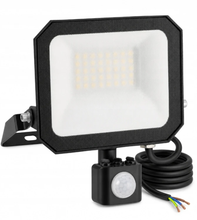 Naświetlacz LED z Czujnikiem Halogen Reflektor 30W 4000K 3300lm IP65 Czujka