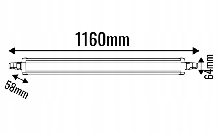 Lampa Sufitowa LED Do Garażu IP65 60W 120cm 9600lm 4000K Oprawa Hermetyczna