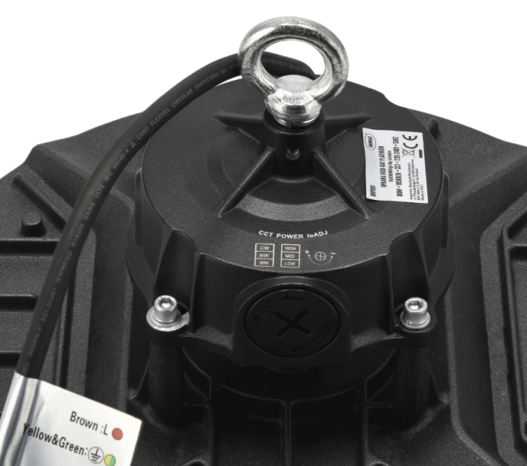 Lampa Przemysłowa LED High Bay UFO 100W 18500lm Na Magazyn CCT Ściemniana