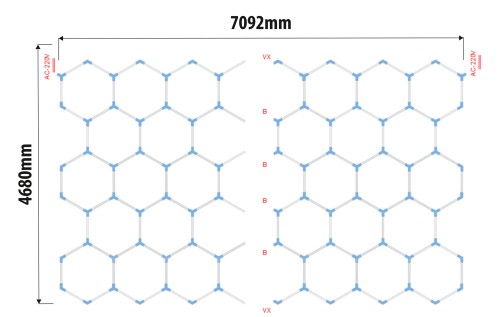 Lampa Garażowa Hexagon 264W 6500K 29040LM