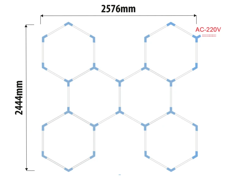 Lampa Garażowa Hexagon 248W 6500K 29760LM