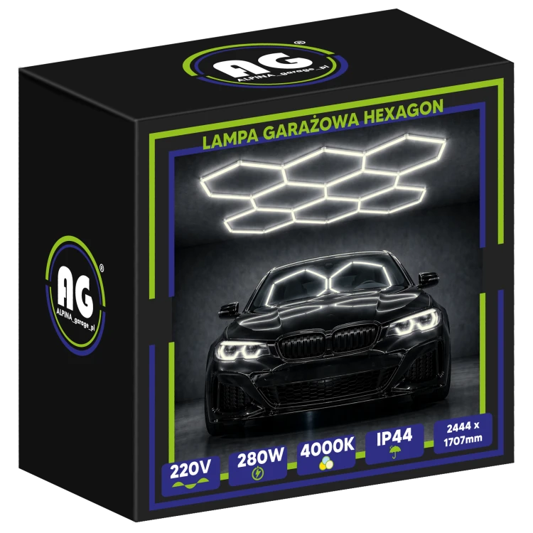 Lampa Garażowa Hexagon 280W 4000K 33600LM