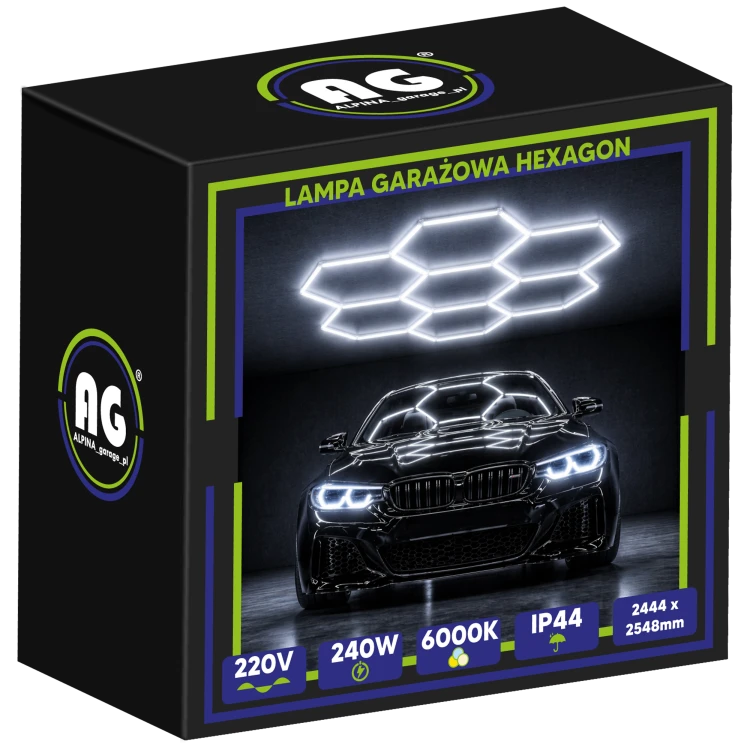 Lampa Garażowa Hexagon 240W 6500K 28800LM