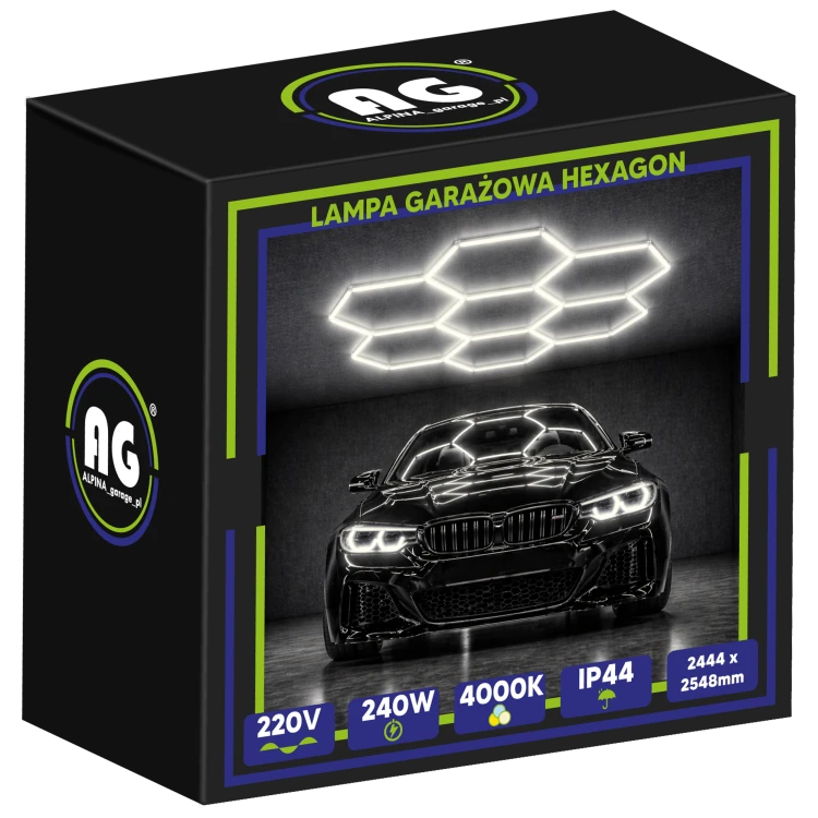 Lampa Garażowa Hexagon 240W 4000K 28800LM