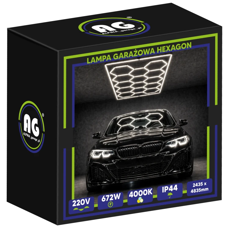 Lampa Garażowa Hexagon 4000K 672W 80640LM