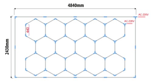 Lampa Garażowa Hexagon 6500K 672W 80640LM