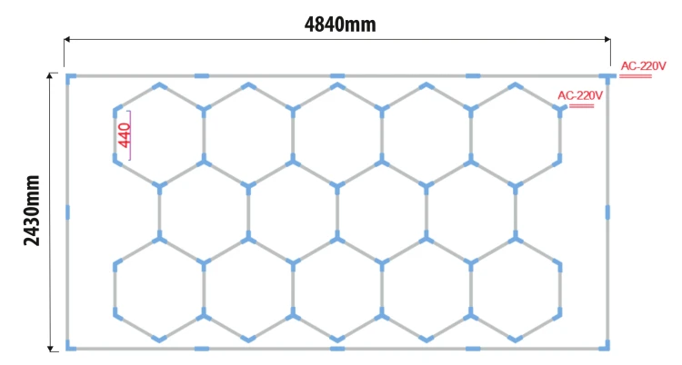 Lampa Garażowa Hexagon 6500K 672W 80640LM