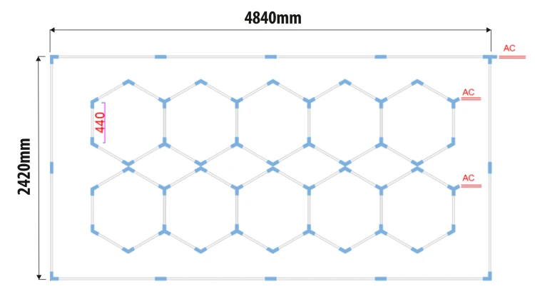 Lampa Garażowa Hexagon 4000K 632W 75840LM