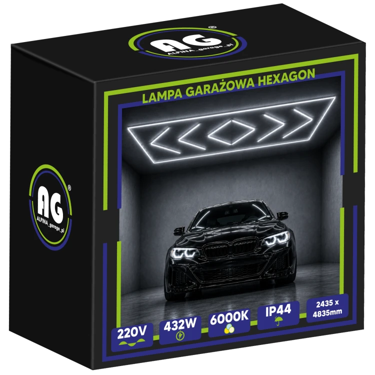 Lampa Garażowa Hexagon 6500K 432W 51840LM