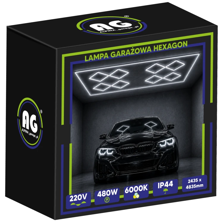 Lampa Garażowa Hexagon 6500K 480W 57600LM