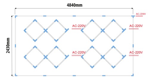 Lampa Garażowa Hexagon 6500K 480W 57600LM