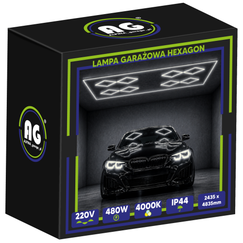 Lampa Garażowa Hexagon 4000K 480W 57600LM