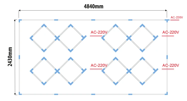 Lampa Garażowa Hexagon 4000K 480W 57600LM