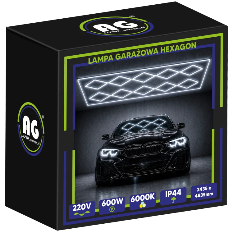Lampa Garażowa Hexagon 6500K 600W 72000LM