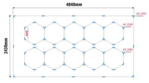 Lampa Garażowa Hexagon 6500K 632W 75840LM