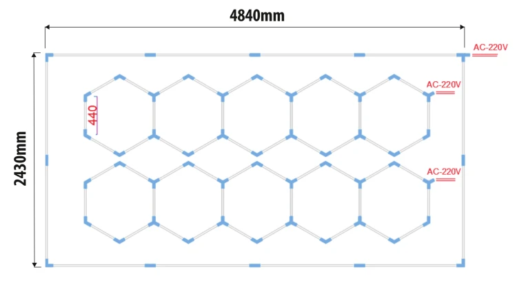 Lampa Garażowa Hexagon 6500K 632W 75840LM