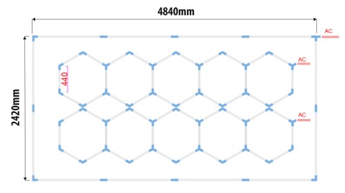 Lampa Garażowa Hexagon 6500K 632W 75840LM