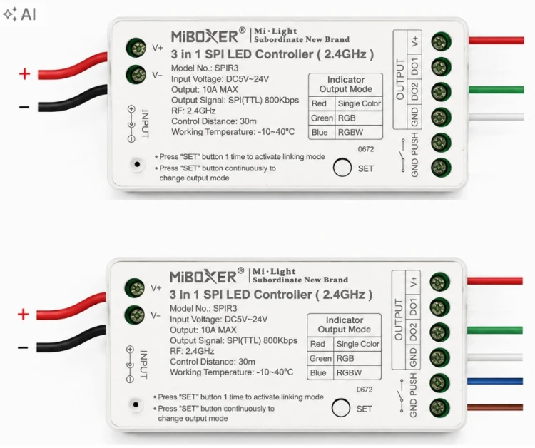 TAŚMA LED CYFROWA PŁYNĄCA FALA 15M COB 195W WS2811 24V MIBOXER STEROWNIK