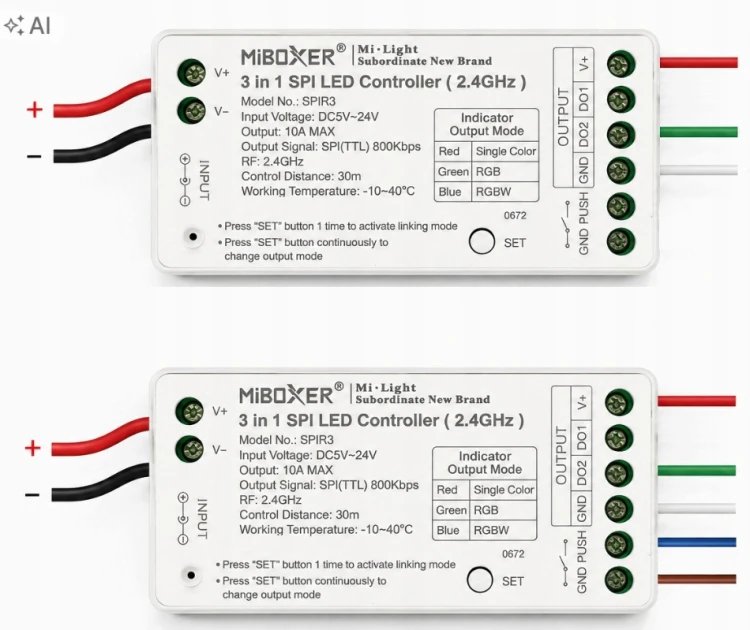 MIBOXER + TAŚMA LED CYFROWA PŁYNĄCA WODA 5M COB 65W 24V Gotowy Zestaw