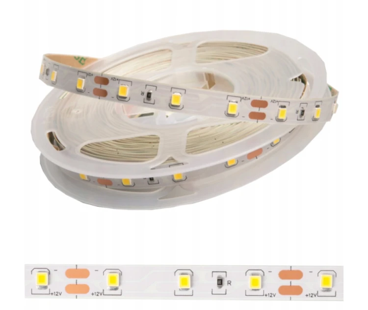 Taśma LED 12V 24W 5m Barwa Neutralna 4000K 8mm 1000lm Dekoracyjna Dzienna