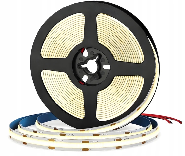 Taśma LED 12V COB 5m Dzienna Neutralna 50W 4500lm 320LED/metr Mocna 4000K