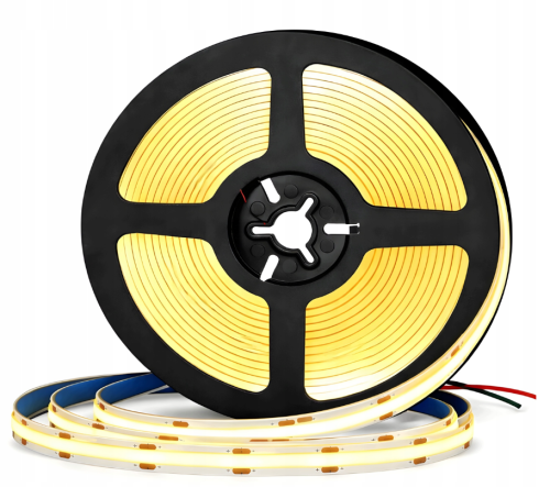 Taśma LED 12V 50W COB 5m Ciepła Barwa 4500lm 320LED/metr Mocna 3000K Gietka