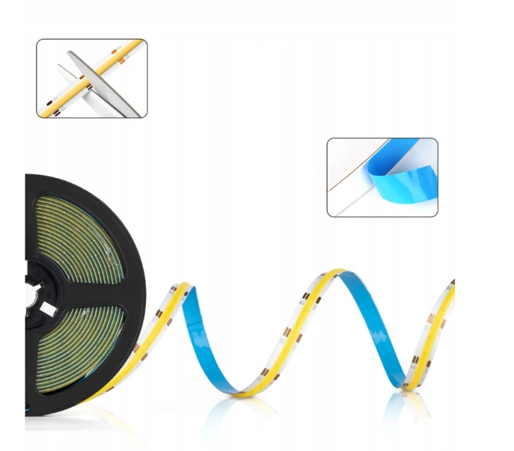 Taśma LED 12V 50W COB 5m Ciepła Barwa 4500lm 320LED/metr Mocna 3000K Gietka
