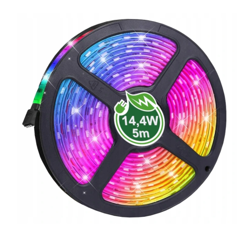 Taśma LED RGB 5m 72W 12V Wielokolorowa Wodoszczelna IP63 Mocna 300LED
